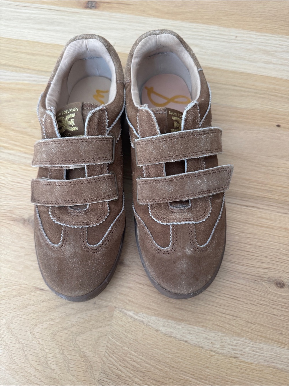 Sam Edelman Brown Suede Velcro Sneakers